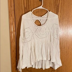 Free People Lace Keyhole back long sleeve